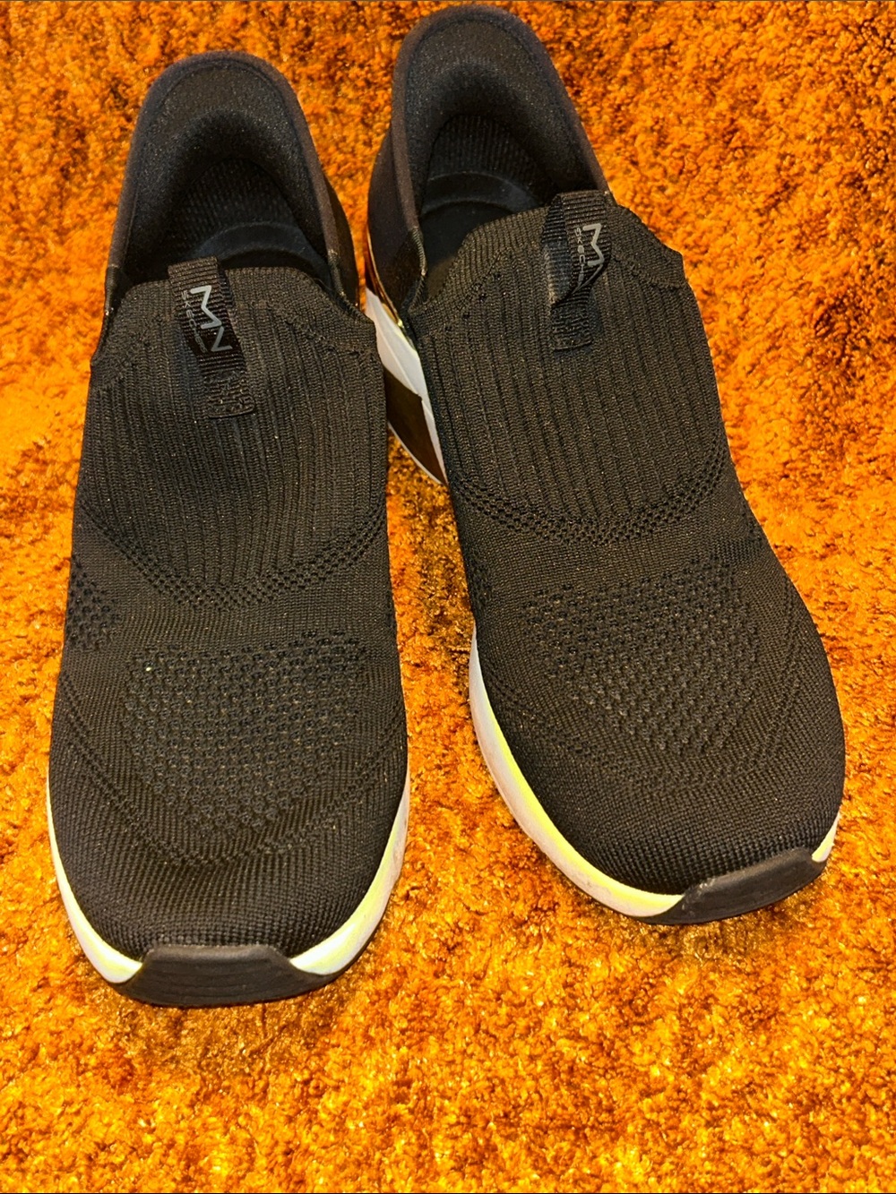 Mark Nason Black Knit Slip-On Sneakers with White Midsole